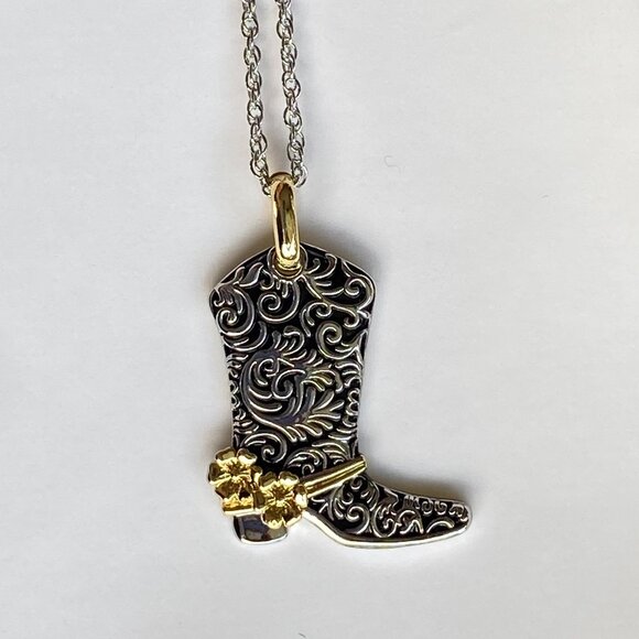 FAC Cowgirl Boot Glam Necklace 18"NWT - Picture 3 of 9